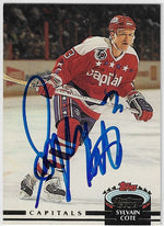 Sylvain Cote Signed 1992-93 Stadium Club Hockey Card - Washington Capitals