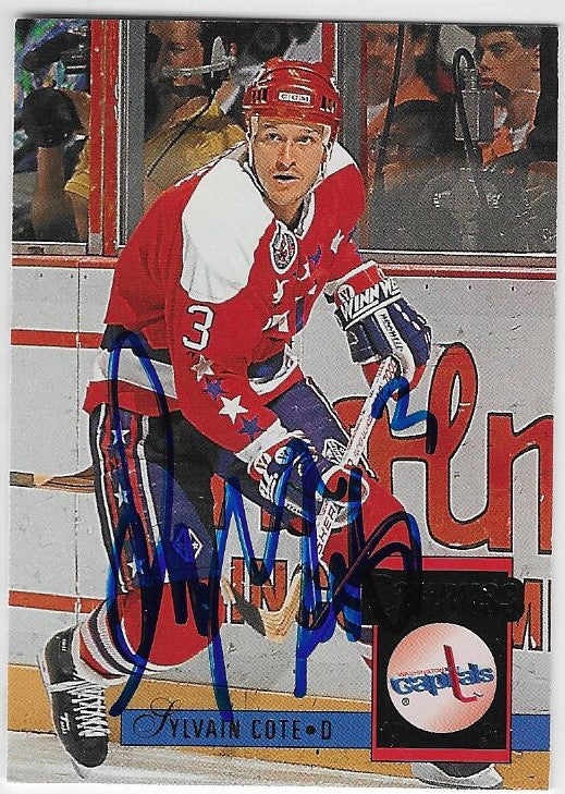 Sylvain Cote Signed 1993-94 Donruss Hockey Card - Washington Capitals