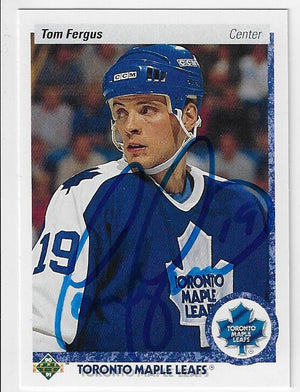 Tom Fergus Signed 1990-91 Upper Deck Hockey Card - Toronto Maple Leafs