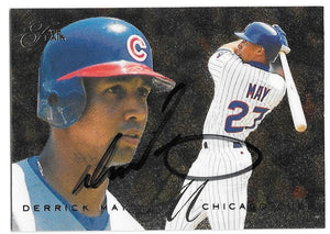 Derrick May Signed 1995 Flair Baseball Card - Chicago Cubs