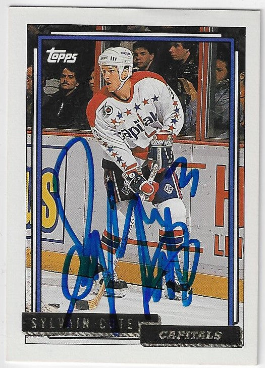 Sylvain Cote Signed 1992-93 Topps Gold Hockey Card - Washington Capitals
