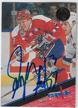 Sylvain Cote Signed 1993-94 Leaf Hockey Card - Washington Capitals