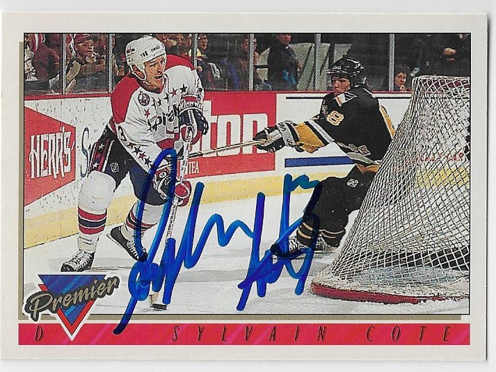 Sylvain Cote Signed 1993-94 O-Pee-Chee Premier Hockey Card - Washington Capitals
