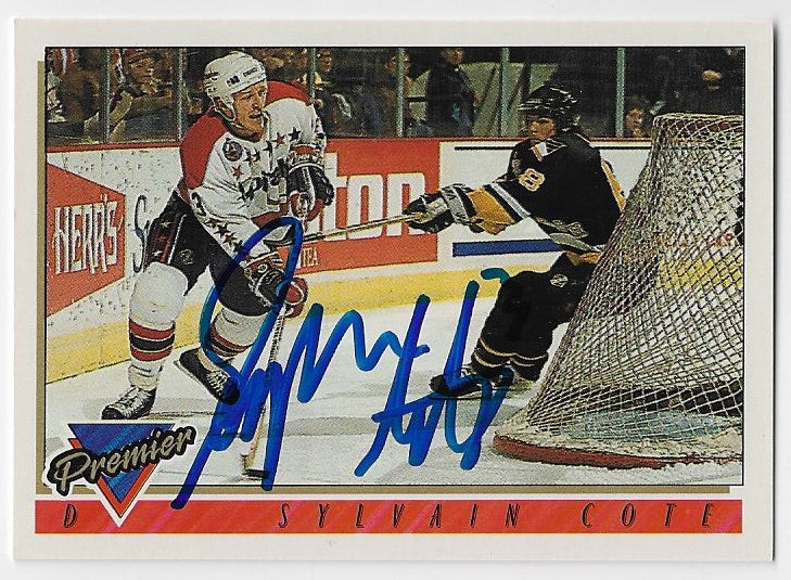 Sylvain Cote Signed 1993-94 Topps Premier Hockey Card - Washington Capitals