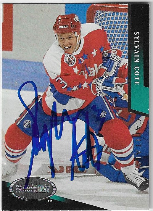 Sylvain Cote Signed 1993-94 Parkhurst Hockey Card - Washington Capitals