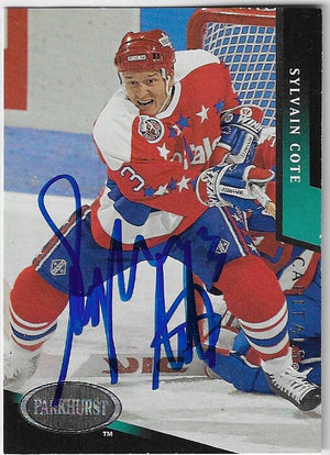 Sylvain Cote Signed 1993-94 Parkhurst Hockey Card - Washington Capitals