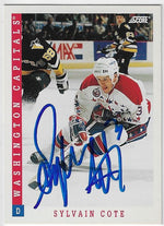 Sylvain Cote Signed 1993-94 Score (Canadian) Hockey Card - Washington Capitals