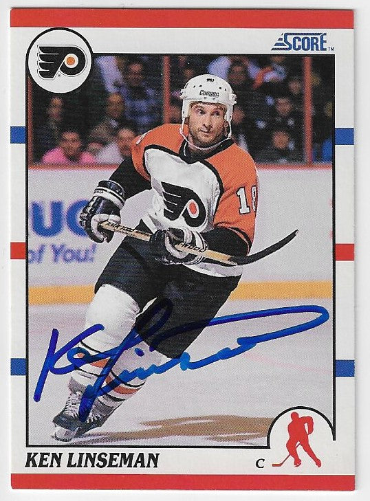 Ken Linseman Signed 1990-91 Score Hockey Card - Philadelphia Flyers