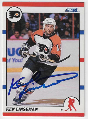 Ken Linseman Signed 1990-91 Score Hockey Card - Philadelphia Flyers