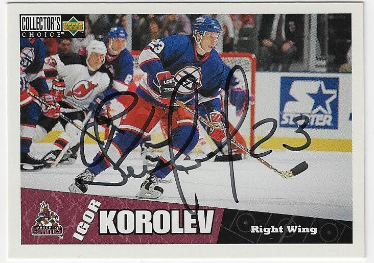 Carte de hockey Collector's Choice signée par Igor Korolev (1996-97) - Coyotes de Phoenix