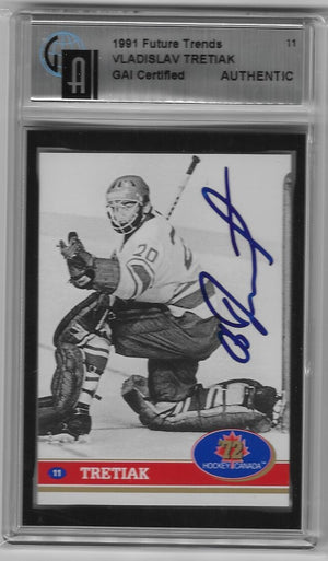 Vladislav Tretiak Signed 1991-92 Future Trends '72 Series Hockey Card - Soviet Union/CCCP