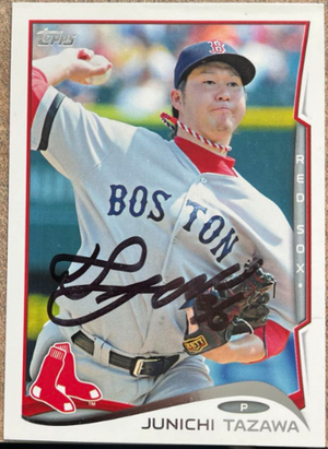 Junichi Tazawa Signed 2014 Topps Baseball Card - Boston Red Sox