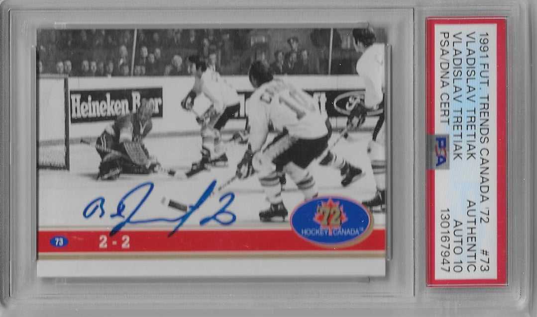 Vladislav Tretiak Signed 1991-92 Future Trends '72 Series Hockey Card - Soviet Union / CCCP