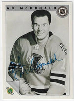 Ab McDonald Signed 1991-92 Ultimate Original Six Hockey Card - Chicago Blackhawks
