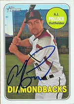 AJ Pollock Signed 2015 Topps Heritage Baseball Card - Arizona Diamondbacks