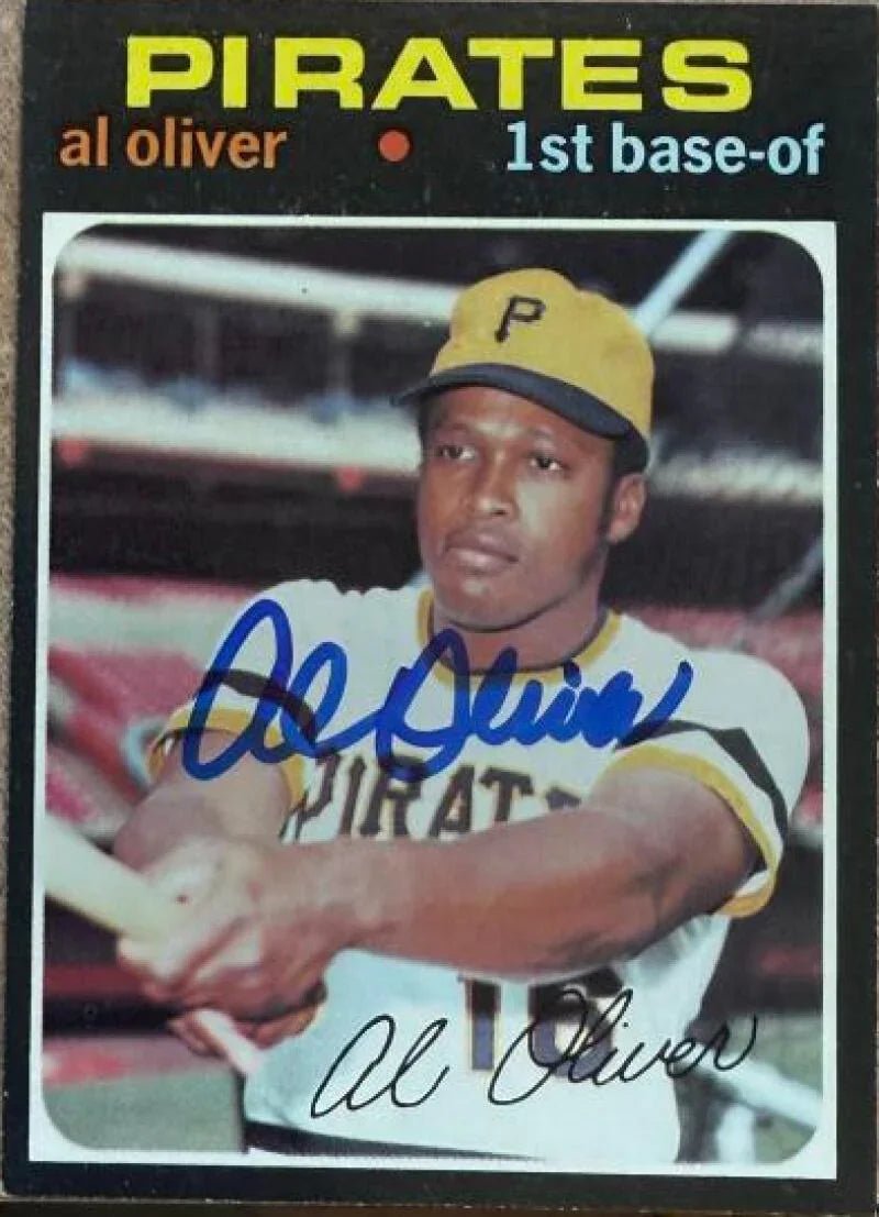Al Oliver Autographed 1971 Topps Baseball Card - Pittsburgh Pirates 388 - PastPros