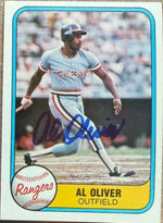Al Oliver Autographed 1981 Fleer Baseball Card - Texas Rangers #626