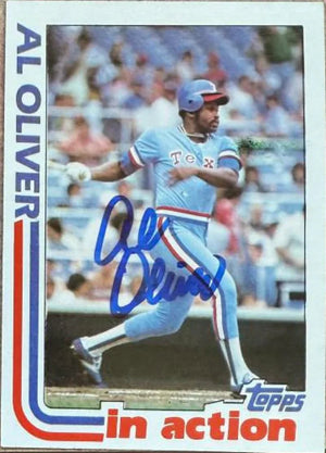 Al Oliver Autographed 1982 Topps Baseball Card - Texas Rangers #591