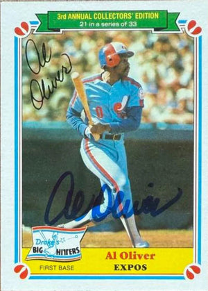 Al Oliver Autographed 1983 Topps Drake's Big Hitters Baseball Card - Montreal Expos #21