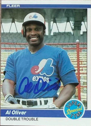 Al Oliver Autographed 1984 Fleer Baseball Card - Montreal Expos #632