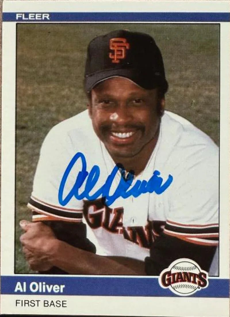 Al Oliver Autographed 1984 Fleer Update Baseball Card - San Francisco Giants #U-85