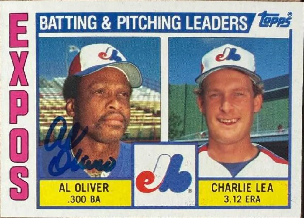 Al Oliver Autographed 1984 Topps Baseball Card - Montreal Expos #416