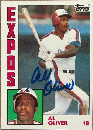 Al Oliver Autographed 1984 Topps Baseball Card - Montreal Expos #620