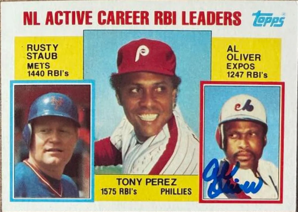 Al Oliver Autographed 1984 Topps Baseball Card - Montreal Expos #704