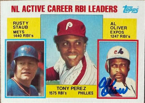 Al Oliver Autographed 1984 Topps Baseball Card - Montreal Expos #704