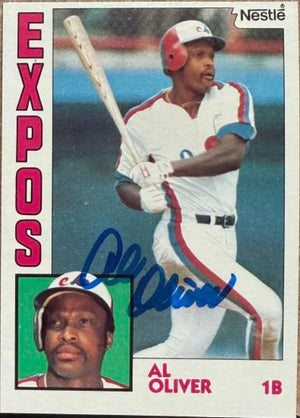 Al Oliver Autographed 1984 Topps Nestle Baseball Card - Montreal Expos #620