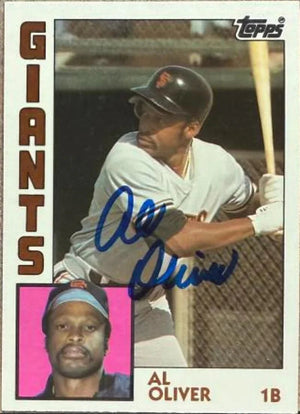 Al Oliver Autographed 1984 Topps Traded Baseball Card - San Francisco Giants #87T
