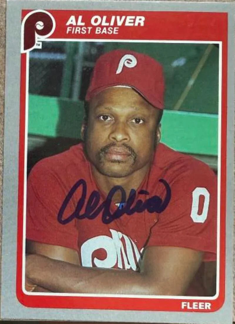 Al Oliver Autographed 1985 Fleer Baseball Card - Philadelphia Phillies #282