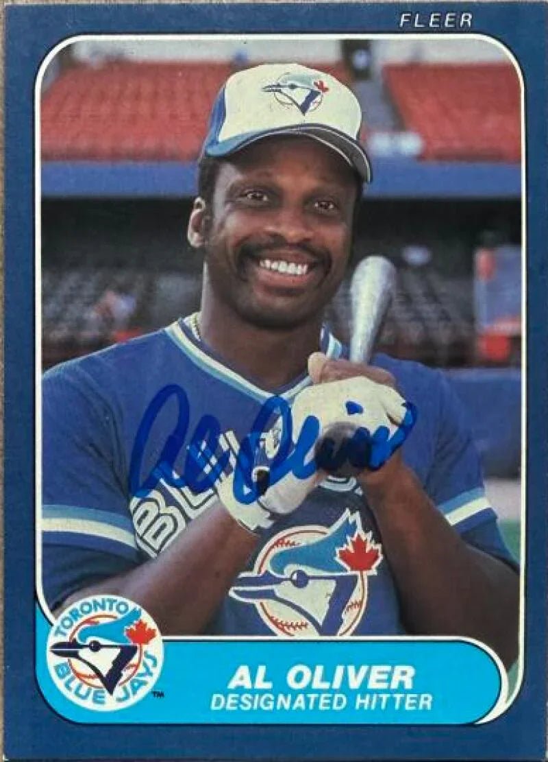 Al Oliver Autographed 1986 Fleer Baseball Card - Toronto Blue Jays #69