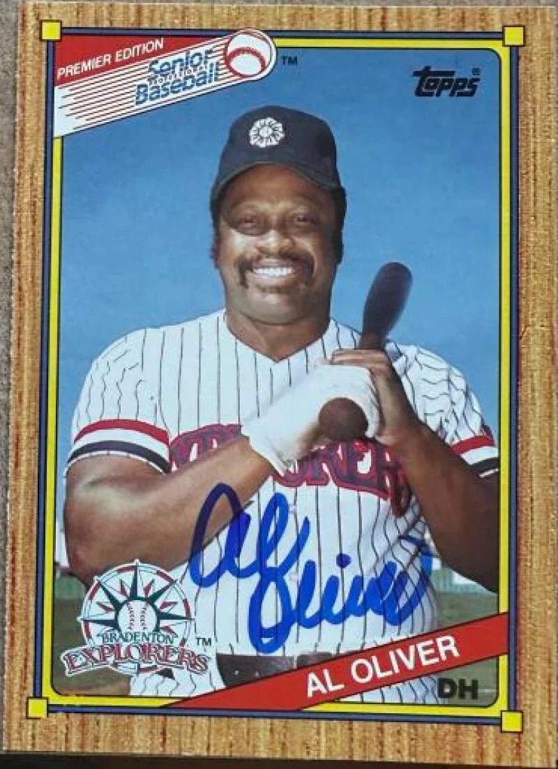 Al Oliver Autographed 1989 Topps Senior League Baseball Card