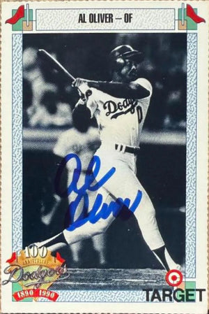 Al Oliver Autographed 1990 Target Dodgers 100th Anniversary SGA Baseball Card - Los Angeles Dodgers #587