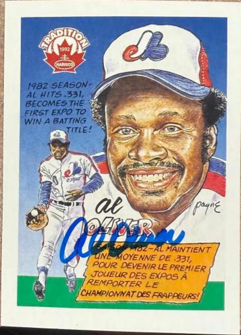 Al Oliver Autographed 1992 Nabisco Canada Tradition Baseball Card - Pittsburgh Pirates #21