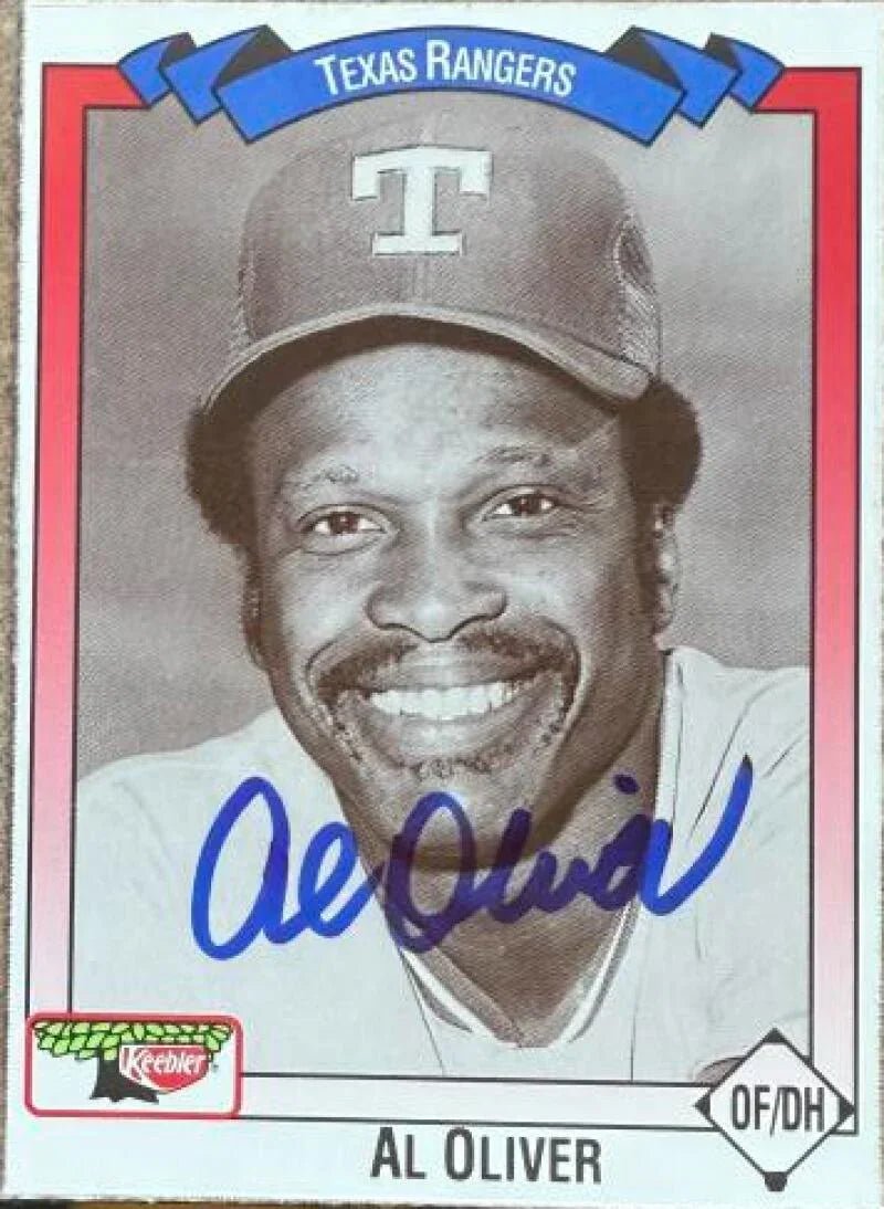 Al Oliver Autographed 1993 Keebler All-Time Texas Rangers SGA Baseball Card - Texas Rangers