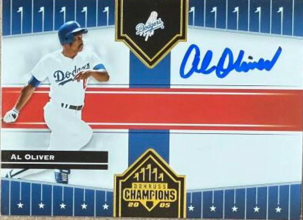 Al Oliver Autographed 2005 Donruss Champions Baseball Card - Los Angeles Dodgers #213