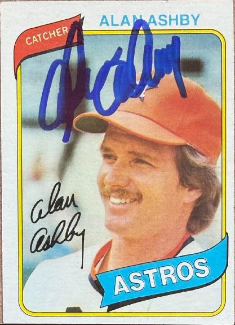Alan Ashby Signed 1980 Topps Baseball Card - Houston Astros #187