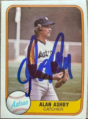 Alan Ashby Signed 1981 Fleer Baseball Card - Houston Astros 64 - PastPros