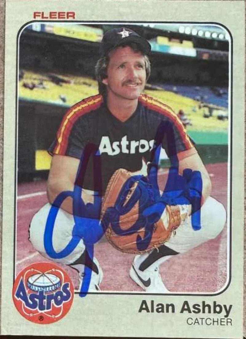 Alan Ashby Signed 1983 Fleer Baseball Card - Houston Astros #445