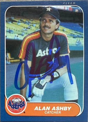 Alan Ashby Signed 1986 Fleer Baseball Card - Houston Astros 292 - PastPros