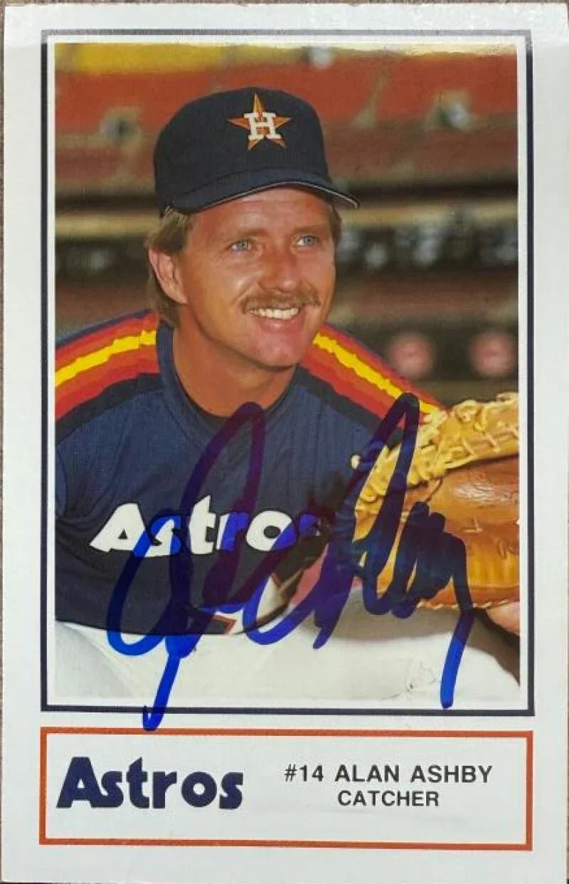 Alan Ashby Signed 1986 Houston Police Baseball Card - Houston Astros 8 - PastPros
