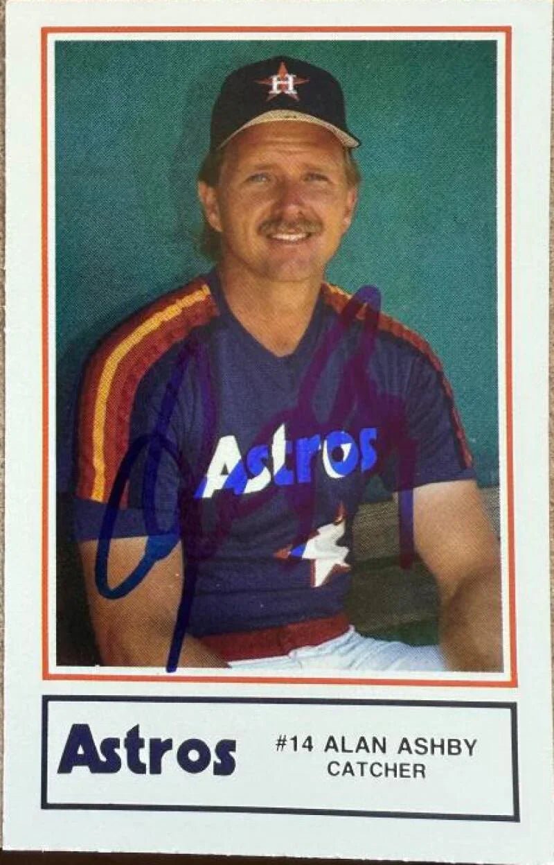 Alan Ashby Signed 1987 Houston Police Baseball Card - Houston Astros #21