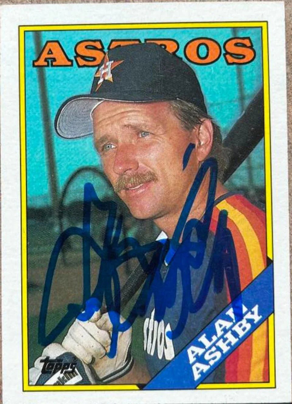 Alan Ashby Signed 1988 Topps Baseball Card - Houston Astros