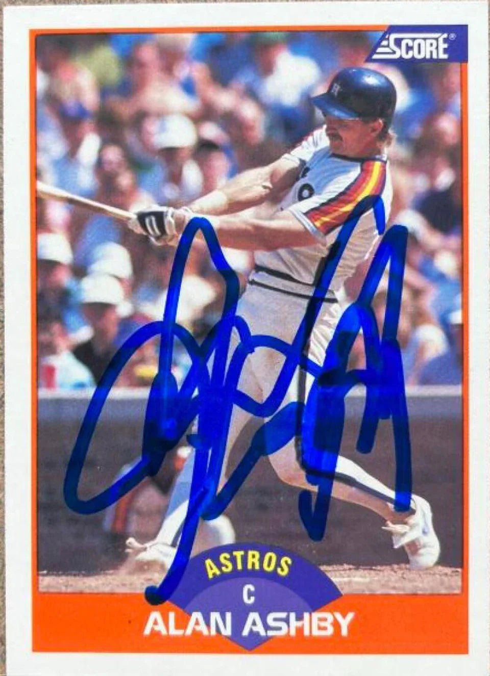 Alan Ashby Signed 1989 Score Baseball Card - Houston Astros - PastPros