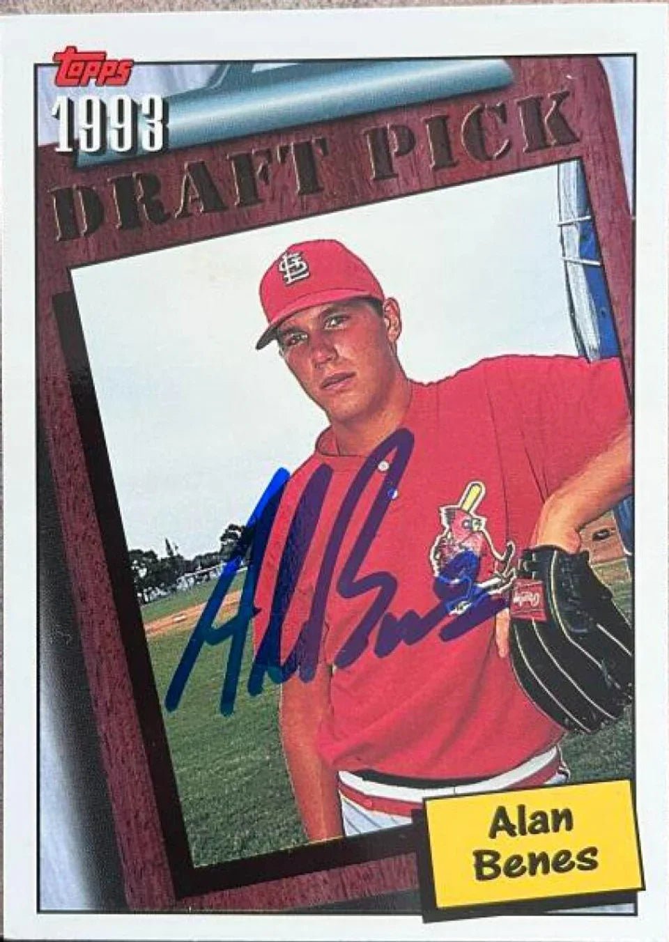 Alan Benes Signed 1994 Topps Baseball Card - St Louis Cardinals