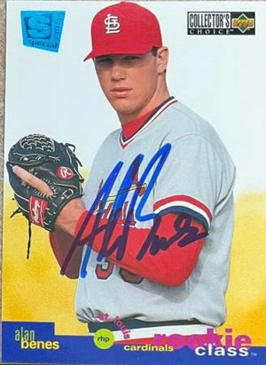 Alan Benes Signed 1995 Collector's Choice SE Baseball Card - St Louis Cardinals - PastPros
