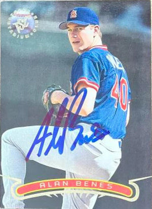 Alan Benes Signed 1996 Stadium Club Baseball Card - St Louis Cardinals - PastPros