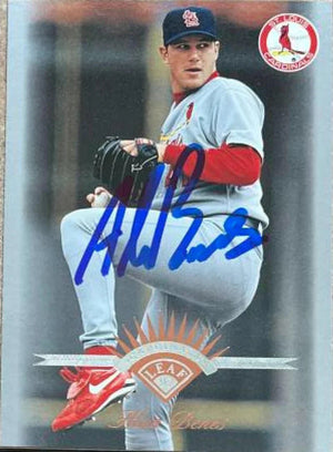 Alan Benes Signed 1997 Leaf Baseball Card - St Louis Cardinals - PastPros